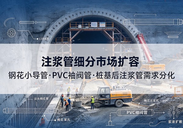云龙注浆管细分市场扩容，隧道钢花小导管、PVC 袖阀管、桩基后注浆管需求分化